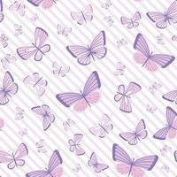 Purple butterfly vector pattern, girly background.