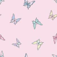 Colorful  butterfly vector pattern background.