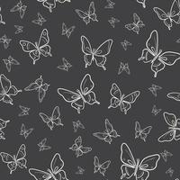 Vector butterfly seamless repeat pattern background, dark