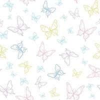 Vector butterfly seamless repeat pattern background.