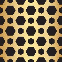 Geometric gold seamless repeat pattern background, gold and black wallpaper. vector