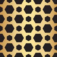 Geometric gold seamless repeat pattern background, gold and black wallpaper. vector