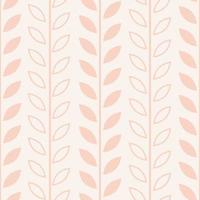 Pastel leaf vector pattern, seamless botanical print, garland background