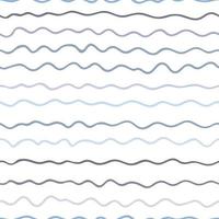 Blue horizontal lines seamless repeat vector pattern, wavy