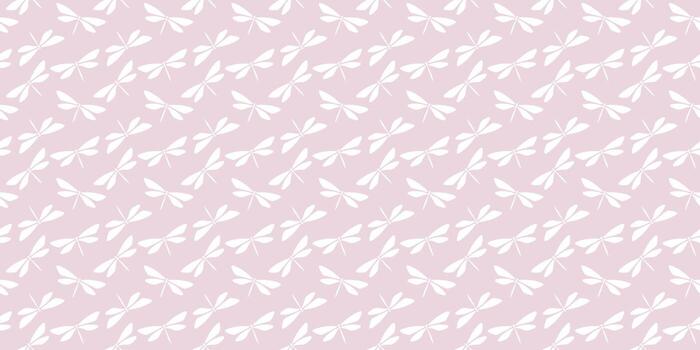 Pink and white simple dragonfly seamless  pattern background vector