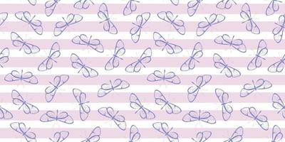 Purple butterfly stripe background pattern. vector