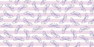 Purple butterfly stripe background pattern. vector