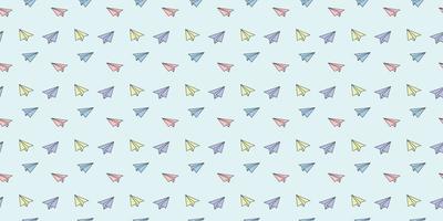 Colorful paper plane seamless repeat pattern vector background