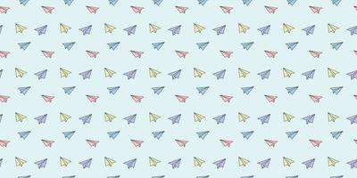 Colorful paper plane seamless repeat pattern vector background