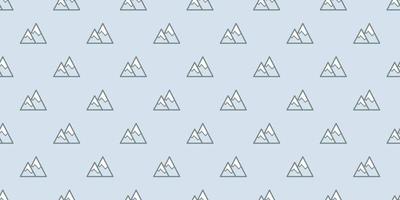 Mountain icons, seamless repeat pattern vector background