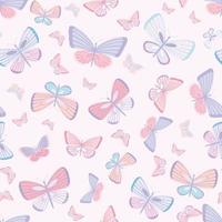 Pastel butterfly seamless repeat pattern design vector