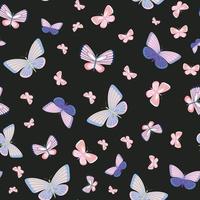 Dark butterfly repeat pattern background. vector