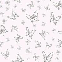 Vector butterfly seamless repeat pattern background, pink