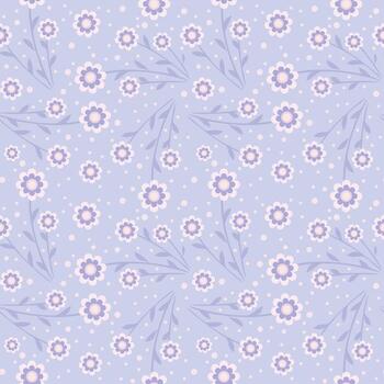 Floral vector pattern. Flower seamless repeat pattern background. Light blue pattern.
