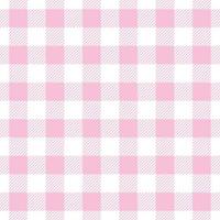 Gingham plaid vector pattern, pink and white checkered repeat