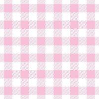 Gingham plaid vector pattern, pink and white checkered repeat