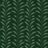 Dark green leaf vector pattern, seamless botanical print, garland background,