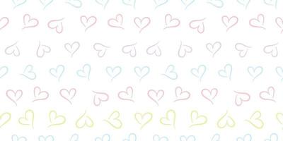 Cute pastel colorful hart background pattern. vector