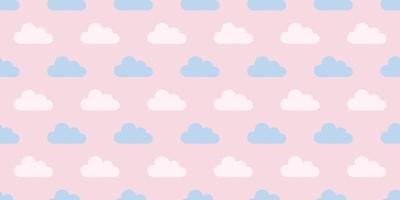 Pastel clouds seamless repeat pattern vector background