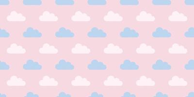 Pastel clouds seamless repeat pattern vector background