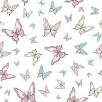 Vector butterfly seamless repeat pattern background.