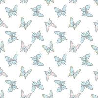 Pastel blue butterfly vector pattern background.