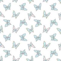 Pastel blue butterfly vector pattern background.