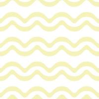 Yellow and white wave print, geometric vector pattern, abstract repeat background