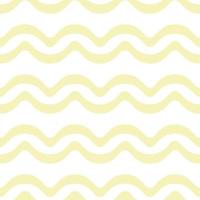 Yellow and white wave print, geometric vector pattern, abstract repeat background