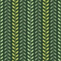 Green leaf vector pattern, seamless botanical print, garland background