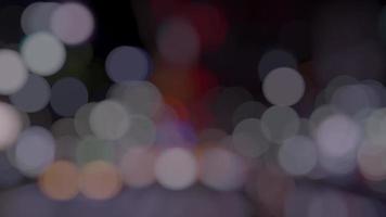 Night city trip blurred lights background loop. video