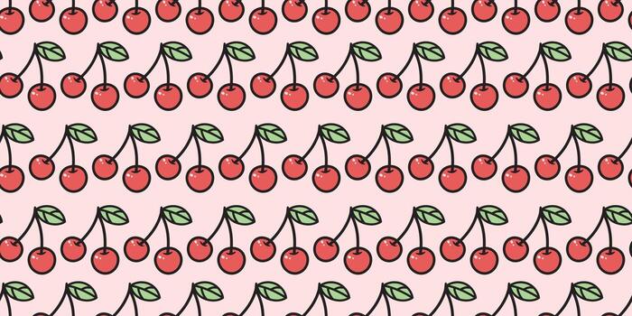 Cherry seamless repeat pattern background. vector