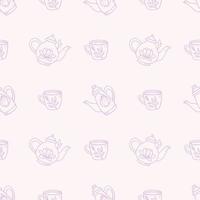Teapot seamless repeat pattern vector background