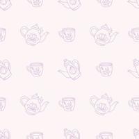 Teapot seamless repeat pattern vector background