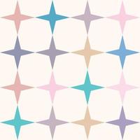 Geometric vector pattern, mid century abstract background, with stars