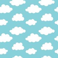 Cute clouds, bright sky seamless vector pattern