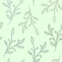 Green leaves seamless repeat pattern vector