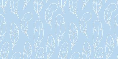 Feather seamless repeat pattern vector background