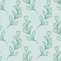 Natural vector pattern with hand drawn leaf elements, seamless background