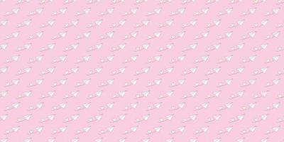 Pink paper plane seamless repeat pattern vector background