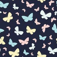 Colorful butterfly silhouette, vector repeat pattern