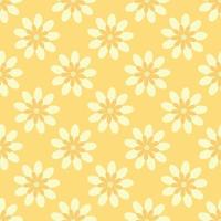 Floral vector pattern. Flower seamless repeat pattern background. Yellow pattern for the summer.
