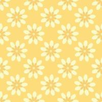 Floral vector pattern. Flower seamless repeat pattern background. Yellow pattern for the summer.