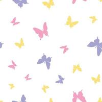 Vector butterfly seamless repeat pattern, colorful background.