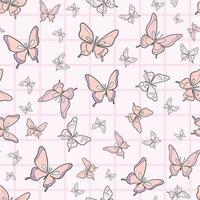 Pastel butterfly seamless repeat pattern design vector