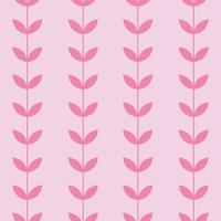 Pink leaf vector pattern, seamless botanical print, garland background,
