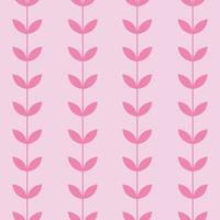 Pink leaf vector pattern, seamless botanical print, garland background,