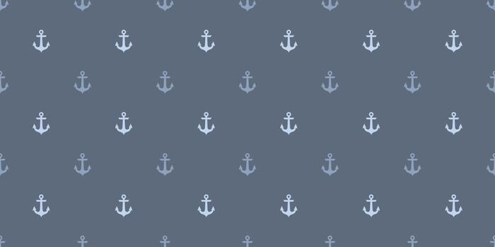 Grey anchor seamless repeat pattern vector background