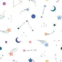 Constellations cute vector pattern, seamless background