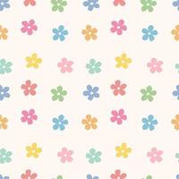Colorful floral pattern with tiny flower doodles, vector repeat